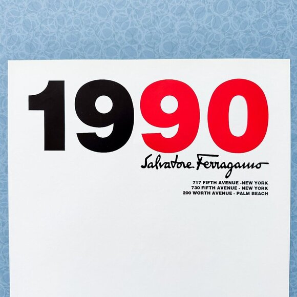 1990 Gold Book Ad • Ferragamo Red Pump • Fashion Collector Wall Art - Picture 3 of 6